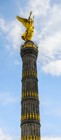 BERLIN, GERMANY - APR 30, 2015: Victory Column in Berlin, Germany. Berlin is the capital of Germany and the most populous urban area in the European Unionのeditorial素材