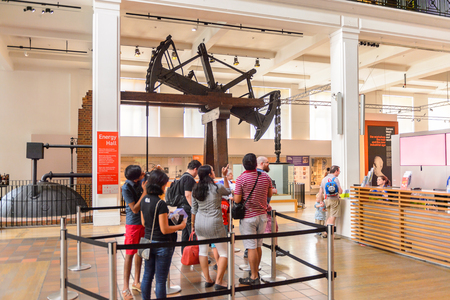 LONDON, ENGLAND - JUL 23, 2016: Interior of the Science Museum, a major museum on Exhibition Road in South Kensington, London. It was founded in 1857のeditorial素材