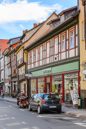 WERNIGERODE, GERMANY - MAY 4, 2015: Architecture in Wernigerode, Germany. Wernigerode was the capital of the district of Wernigerode until 2007のeditorial素材
