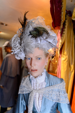 LONDON, ENGLAND - JUL 22, 2016: Characters from the stories at the Sherlock Holmes Museum, 221 Baker Street, London. Sherlock Holmes  is a fictional private detective created by Sir Arthur Conan Doyleのeditorial素材