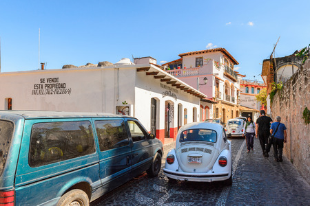 TAXCO, MEXICO - OCT 28, 2016: House in Taxco, Mexico. The town is known because of its Silver productsのeditorial素材