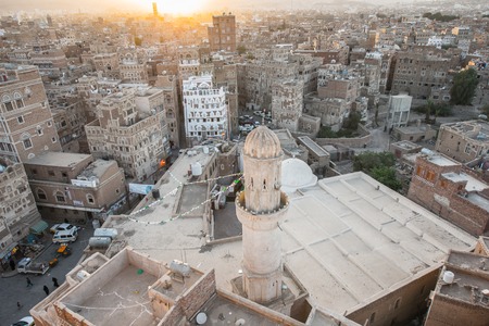 SANAA, YEMEN - MAR 12, 2014: Architecture of Sanaa, Yemen. Sanaa is is the largest city in Yemen and the centre of Sana'a Governorateのeditorial素材