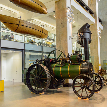 LONDON, ENGLAND - JUL 23, 2016: Interior of the Science Museum, a major museum on Exhibition Road in South Kensington, London. It was founded in 1857のeditorial素材