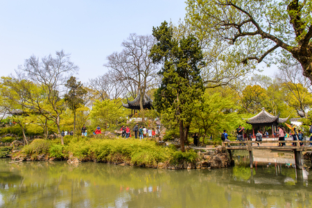 SUZHOU, CHINA - APR 1, 2016: The Humble Administrator's Garden,  a Chinese garden in Suzhou, a UNESCO World Heritage Siteのeditorial素材