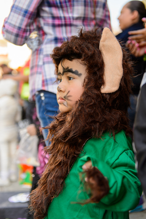 OAXACA, MEXICO - OCT 31, 2016: Unidentified boy dressed as werwolf for the Day of the Dead (Dia de los Muertos), national Mexican holiday, UNESCO Intangible Cultural Heritage of Humanityのeditorial素材