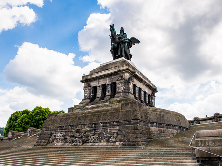 KOBLENZ, GERMANY - JUNE 10, 2015: Monument to William the Great of Koblenz, Germany, a German city situated on both banks of the Rhineのeditorial素材