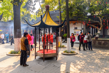SUZHOU, CHINA - APR 1, 2016: Bao'en Temple complex in Suzhou, Jiangsu Province, China. One of the Buddha temples in Chinaのeditorial素材