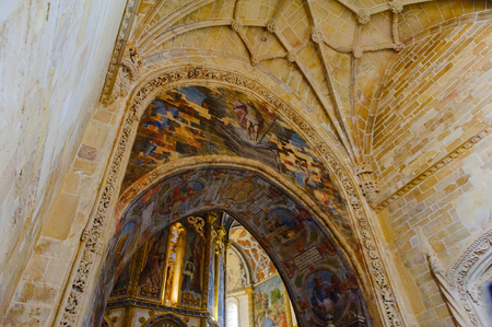 TOMAR, PORTUGAL - OCT 16, 2016: Interior of the round hall of the Convent of Christ in Tomar,Portugal.  UNESCO World Heritage Siteのeditorial素材
