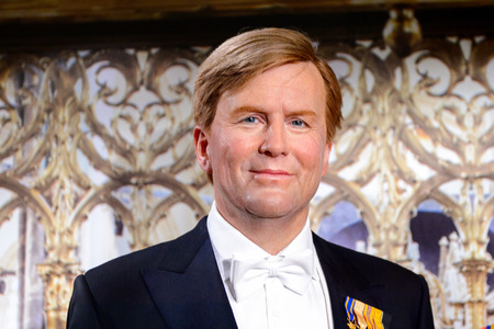AMSTERDAM, NETHERLANDS - OCT 26, 2016: Prince of the Netherlands, Section of the Dutch Royal family, Madame Tussauds wax museum in Amsterdam. One of the popular touristic attractionsのeditorial素材