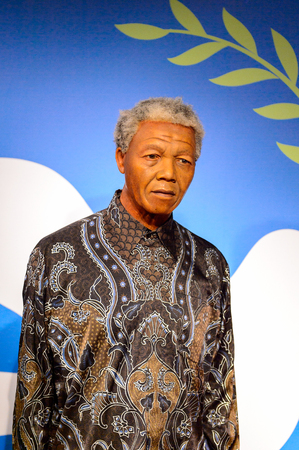 AMSTERDAM, NETHERLANDS - OCT 26, 2016: Nelson Mandela, Madame Tussauds wax museum in Amsterdam. One of the popular touristic attractionsのeditorial素材