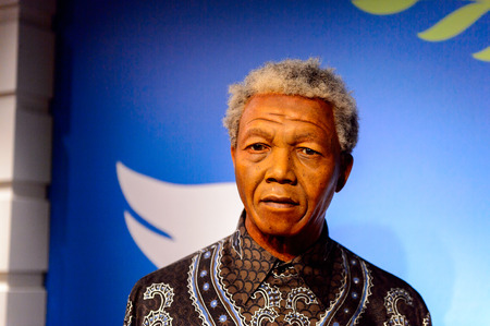 AMSTERDAM, NETHERLANDS - OCT 26, 2016: Nelson Mandela, Madame Tussauds wax museum in Amsterdam. One of the popular touristic attractionsのeditorial素材