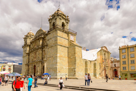 OAXACA, MEXICO - OCT 28, 2016: Cathedral of Our Lady of the Assumption, Oaxaca de Juarez, Mexico.It is the seat of the Roman Catholic Archdiocese of Antequeraのeditorial素材
