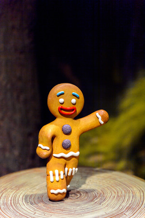 AMSTERDAM, NETHERLANDS - OCT 26, 2016: Gingerbread man from Shrek movie, Madame Tussauds wax museum in Amsterdam. One of the popular touristic attractionsのeditorial素材