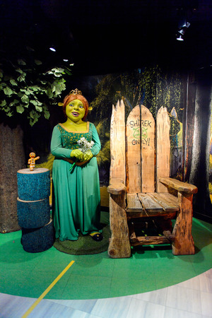 AMSTERDAM, NETHERLANDS - OCT 26, 2016: Fiona from the Shrek movie, Madame Tussauds wax museum in...