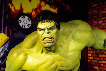 AMSTERDAM, NETHERLANDS - OCT 26, 2016: Hulk, Bruce Benner, Marvel section, Madame Tussauds wax...