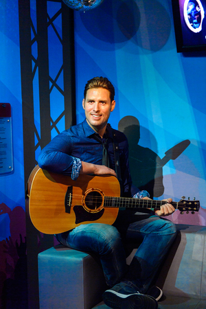 AMSTERDAM, NETHERLANDS - OCT 26, 2016: Music area of the Madame Tussauds wax museum in Amsterdam. One of the popular touristic attractionsのeditorial素材