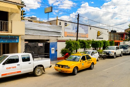 OAXACA, MEXICO - OCT 31, 2016: Typical colorful architecture of Oaxaca de Juarez, Mexico. The name of the town is derived from the Nahuatl name Huaxyacacのeditorial素材