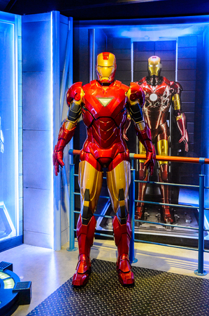 AMSTERDAM, NETHERLANDS - OCT 26, 2016: Tony Stark, the Iron Man, Marvel section, Madame Tussauds wax museum in Amsterdam. One of the popular touristic attractionsのeditorial素材
