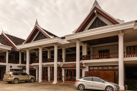 LUANG PRABANG, LAOS - SEP 25, 2014: Manoluck hotel in Luang Prabang, Laos. Luang Prabang town is a UNESCO World Heritage siteのeditorial素材