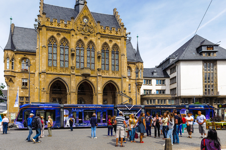 ERFURT, GERMANY  - JUN 16, 2014: City hall of the city of Erfurt, Germany. Erfurt is the Capital of Thuringia and the city was first mentioned in 742のeditorial素材