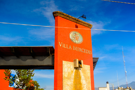SAN CRISTOBAL DE LAS CASAS, MEXICO - NOV 1, 2016: Hotel Villa Mercedes, of San Cristobal de las Casas, town located in the Central Highlands region of the  state of Chiapas, Mexicoのeditorial素材