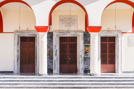 KALABAKA, GREECE - MAR 20, 2015: Monastery of Kalambaka, Greece. Kalambaka is s a municipality in the Trikala, part of Thessaly in Greece with population of 11,841のeditorial素材