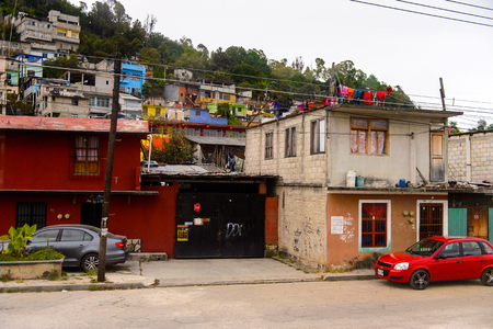 SAN CRISTOBAL DE LAS CASAS, MEXICO - NOV 1, 2016: Architecture of San Cristobal de las Casas, town located in the Central Highlands region of the  state of Chiapas, Mexicoのeditorial素材