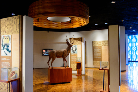 MEXICO CITY, MEX - OCT 27, 2016: Interior of the National Museum of Anthropology (Museo Nacional de Antropologia, MNA), the largest and most visited museum in Mexicoのeditorial素材