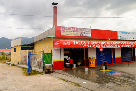 SAN CRISTOBAL DE LAS CASAS, MEXICO - NOV 1, 2016: Architecture of San Cristobal de las Casas, town located in the Central Highlands region of the  state of Chiapas, Mexicoのeditorial素材