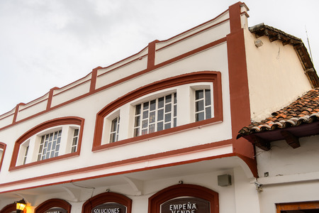 SAN CRISTOBAL DE LAS CASAS, MEXICO - NOV 1, 2016: Street and architecture of San Cristobal de las Casas, town located in the Central Highlands region of the  state of Chiapas, Mexicoのeditorial素材