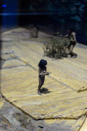 MEXICO CITY, MEX - OCT 27, 2016: Imitation of the past life in the National Museum of Anthropology (Museo Nacional de Antropologia, MNA), the largest and most visited museum in Mexicoのeditorial素材