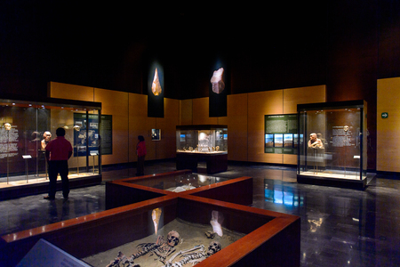 MEXICO CITY, MEX - OCT 27, 2016: Exponates of the National Museum of Anthropology (Museo Nacional de Antropologia, MNA), the largest and most visited museum in Mexicoのeditorial素材