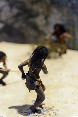 MEXICO CITY, MEX - OCT 27, 2016: Imitation of the past life in the National Museum of Anthropology (Museo Nacional de Antropologia, MNA), the largest and most visited museum in Mexicoのeditorial素材