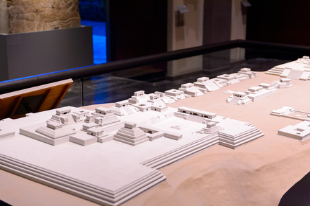 MEXICO CITY, MEX - OCT 27, 2016: Exponates of the National Museum of Anthropology (Museo Nacional de Antropologia, MNA), the largest and most visited museum in Mexicoのeditorial素材