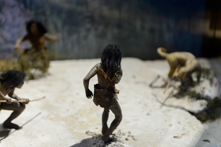 MEXICO CITY, MEX - OCT 27, 2016: Imitation of the past life in the National Museum of Anthropology (Museo Nacional de Antropologia, MNA), the largest and most visited museum in Mexicoのeditorial素材