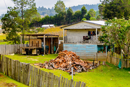 CHIAPAS, MEXICO - NOV 2, 2016: View of the One of the maya villages in Chiapas state of Mexico. Here live the real people of the maya originのeditorial素材