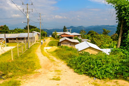 CHIAPAS, MEXICO - NOV 2, 2016: Beautiful  nature and architecture of One of the maya villages in Chiapas state of Mexico. Here live the real people of the maya originのeditorial素材