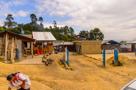 CHIAPAS, MEXICO - NOV 2, 2016: Small house in One of the maya villages in Chiapas state of Mexico. Here live the real people of the maya originのeditorial素材