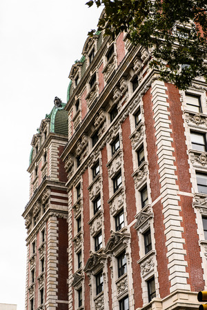 NEW YORK, USA - SEP 22, 2015: Architecture of the Eighth avenue (Manhattan). 8 avenue begins in the West Village neighborhood at Abingdon Squareのeditorial素材