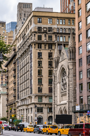 NEW YORK, USA - SEP 22, 2015: Architecture of the Eighth avenue (Manhattan). 8 avenue begins in the West Village neighborhood at Abingdon Squareのeditorial素材