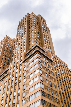 NEW YORK, USA - SEP 22, 2015: Architecture of the Eighth avenue (Manhattan). 8 avenue begins in the West Village neighborhood at Abingdon Squareのeditorial素材