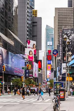 NEW YORK, USA - SEP 22, 2015: Times Square, a major commercial neighborhood in Midtown Manhattan, New York Cityのeditorial素材