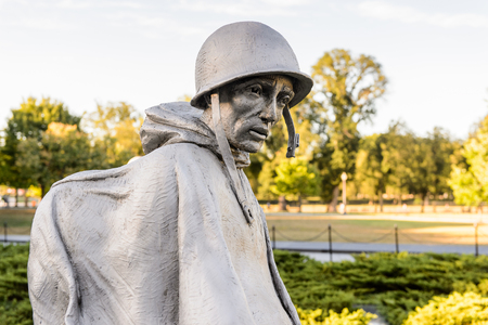 WASHINGTON DC, USA - SEP 24, 2015: Korean War Veterans Memorial, West Potomac Park, Washington, D.C. Korean was from 1950 til 1953.のeditorial素材