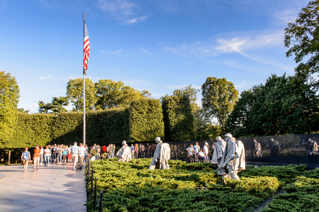 WASHINGTON DC, USA - SEP 24, 2015: Korean War Veterans Memorial, West Potomac Park, Washington, D.C. Korean was from 1950 til 1953.のeditorial素材
