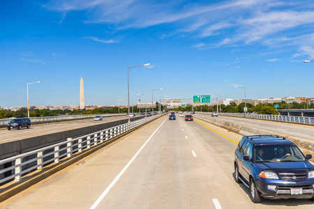 WASHINGTON, USA - SEP 24, 2015: Highway of Washington DC.  Washington is the capital of the United Statesのeditorial素材
