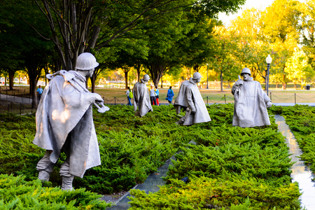 WASHINGTON DC, USA - SEP 24, 2015: Korean War Veterans Memorial, West Potomac Park, Washington, D.C. Korean was from 1950 til 1953.のeditorial素材