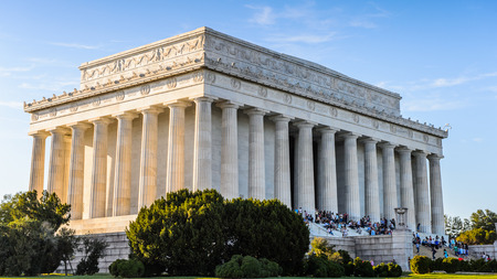 WASHINGTON DC, USA - SEP 24, 2015: Lincoln memorial in the evening, Washington DC, USA. It's an American national monument built to honor the 16th President of the United States, Abraham Lincolnのeditorial素材