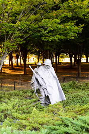 WASHINGTON DC, USA - SEP 24, 2015: Korean War Veterans Memorial, West Potomac Park, Washington, D.C. Korean was from 1950 til 1953.のeditorial素材