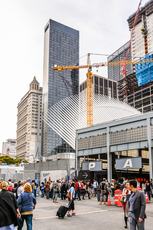 NEW YORK, USA - SEP 22, 2015: Architecture of the Lower Manhattan (Downtown). It was originated at the southern tip of Manhattan Island in 1624のeditorial素材