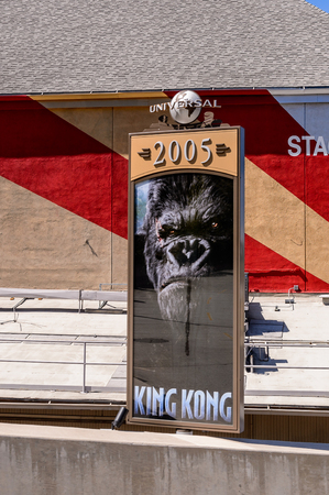LOS ANGELES, USA - SEP 27, 2015: king Kong film poster at the Hollywood Universal Studios. Universal Pictures company was created on June 10, 1912のeditorial素材